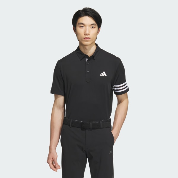 Black AEROREADY 3-Stripes Short Sleeve Polo Shirt