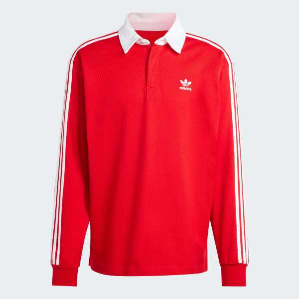 Rojo Polera con Cuello de Rugby Adicolor