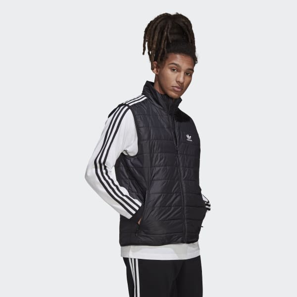 Svart Padded Stand Collar Puffer Vest DE551