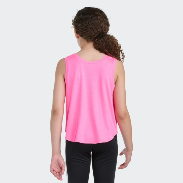Pink MELANGE FLOUNCE TANK TOP