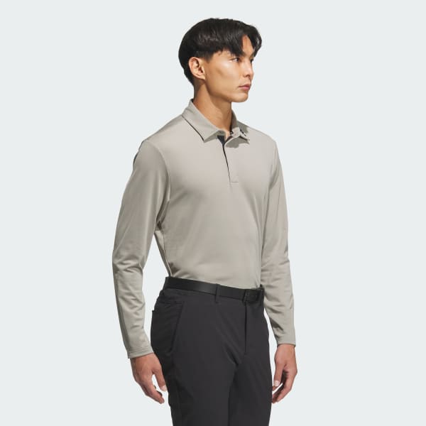Beige Jacquard Polo Long Sleeve