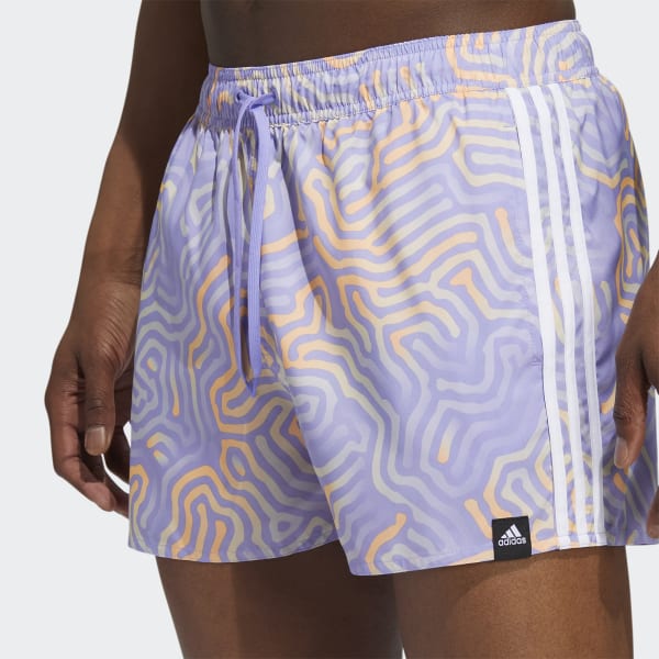 Purple Very Short Length Colour Maze CLX Swim Shorts BW550