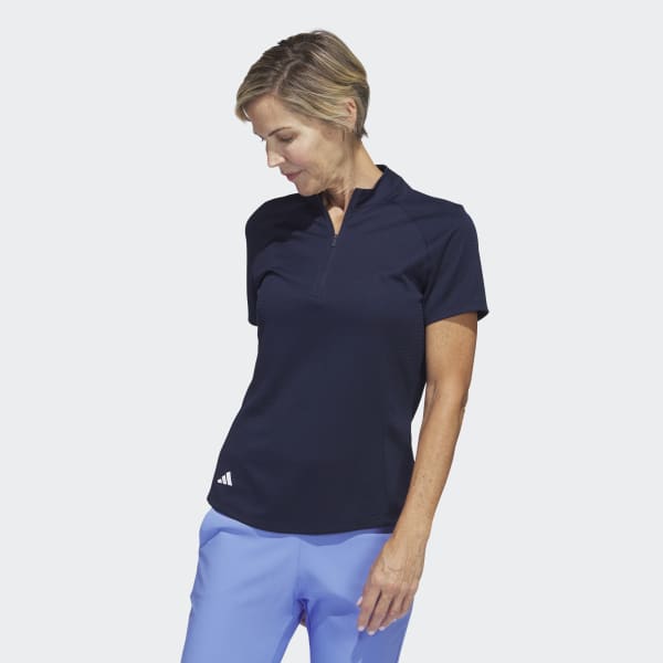 Blue Textured Golf Polo Shirt