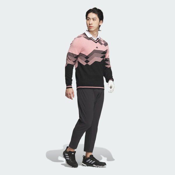 White Long Sleeve Print Polo Shirt