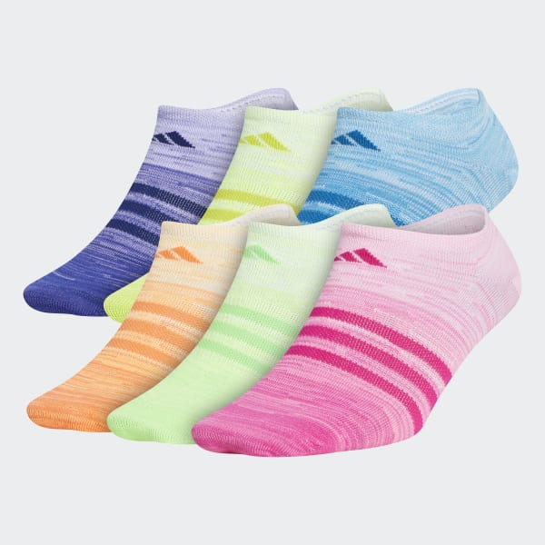Multicolor Superlite Multi Space-Dye No-Show Socks 6 Pairs
