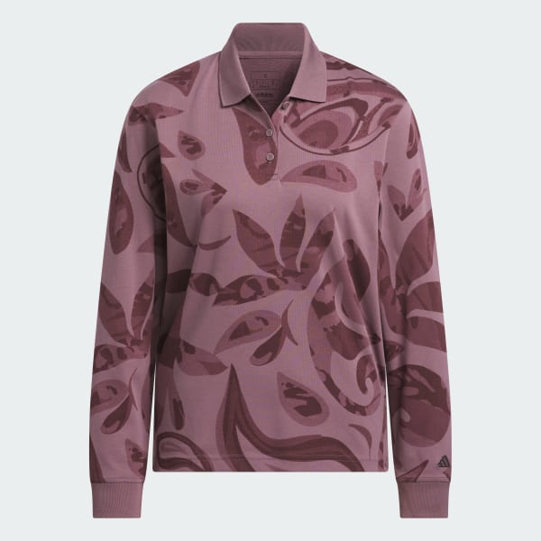 パープル 【ゴルフ】GO-TO ペイズリー柄 長袖ポロ