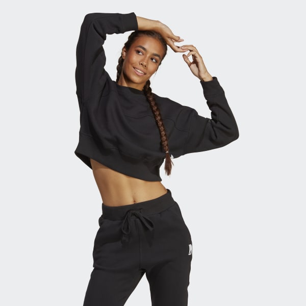 adidas Lounge Fleece Sweatshirt - Black | adidas Australia