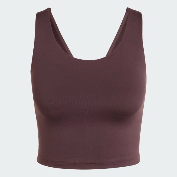 海外並行輸入正規品 Me All adidas Medium-Support Brown - Top Tank Bra Line Long 陸上用シャツ