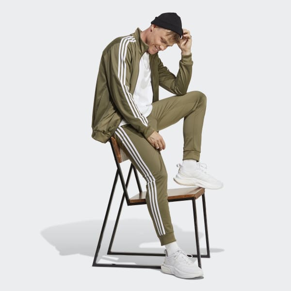 adidas Basic 3 Stripes Tricot Trainingspak Groen adidas