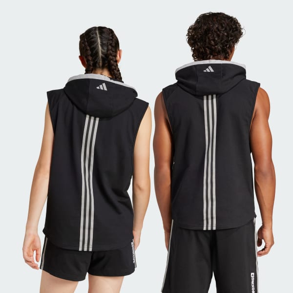 Black BW TRAD Sleeveless Hoodie M