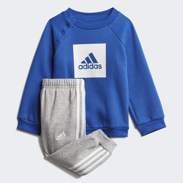 Branco Conjunto em Fleece 3-Stripes