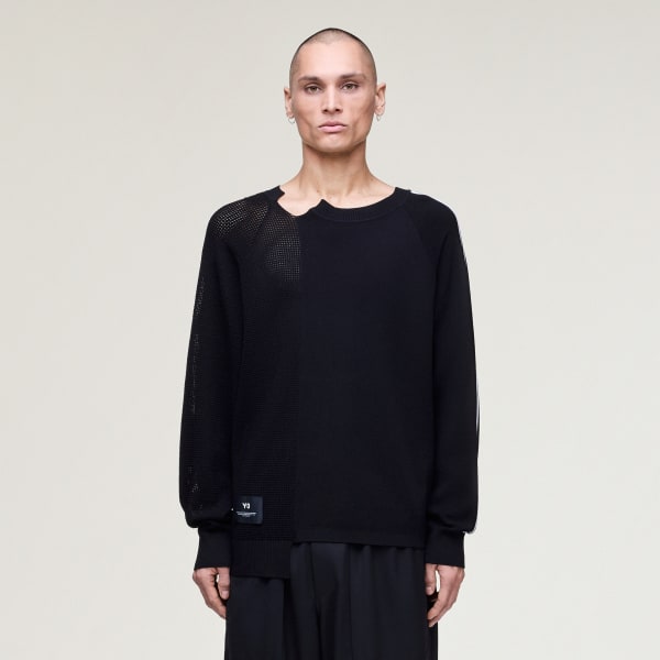 Black Y-3 LOGO KNIT SWEATER