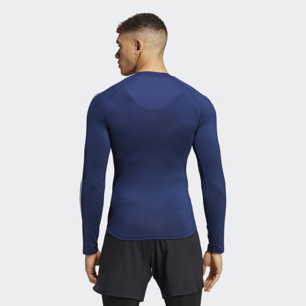 Niebieski Techfit 3-Stripes Training Long Sleeve Tee