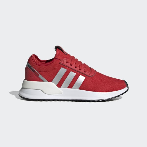 red adidas shoes with black stripes