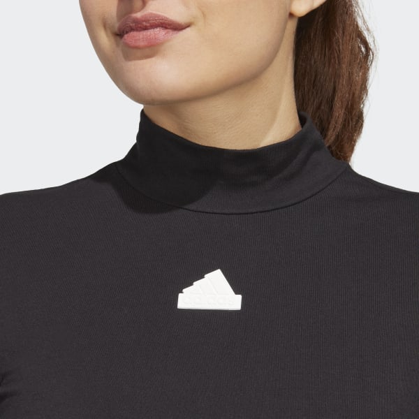 Clothing - Future Icons 3-Stripes Mock Neck Top - Black | adidas Israel