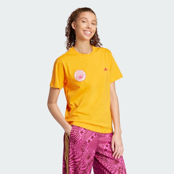 Naranja Playera adidas x FARM Graphic