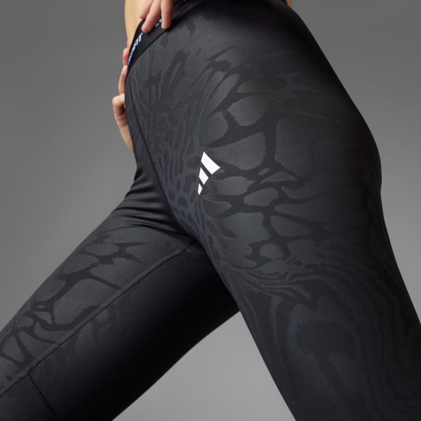 Black Techfit Printed 7/8 Leggings