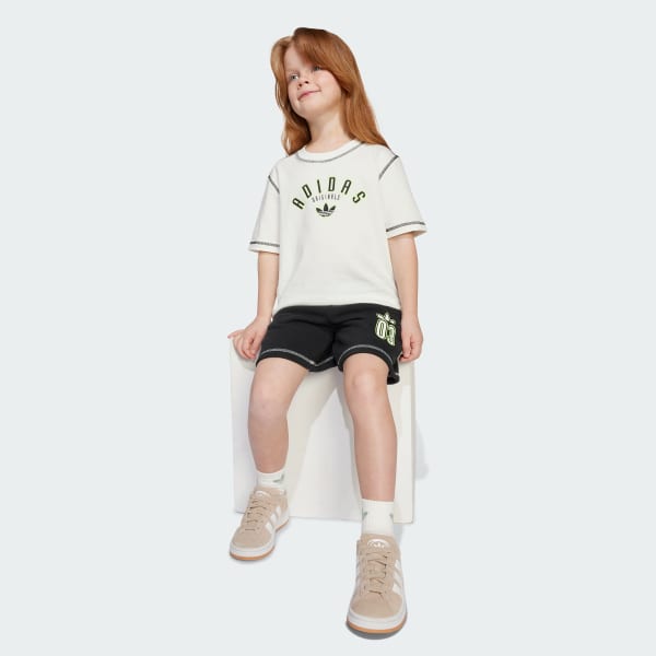White Short Tee Set Kids