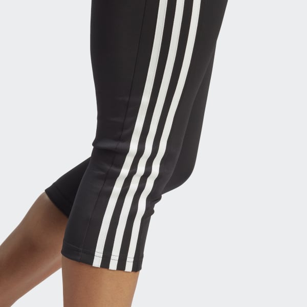 Adidas Women Leggings High waist Small Black white Stripe Active Sports Gym