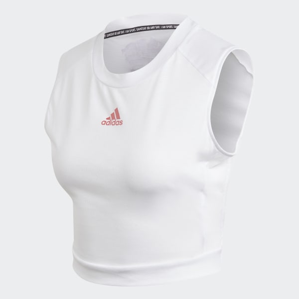 adidas ID Cropped Tank Top White adidas New Zealand