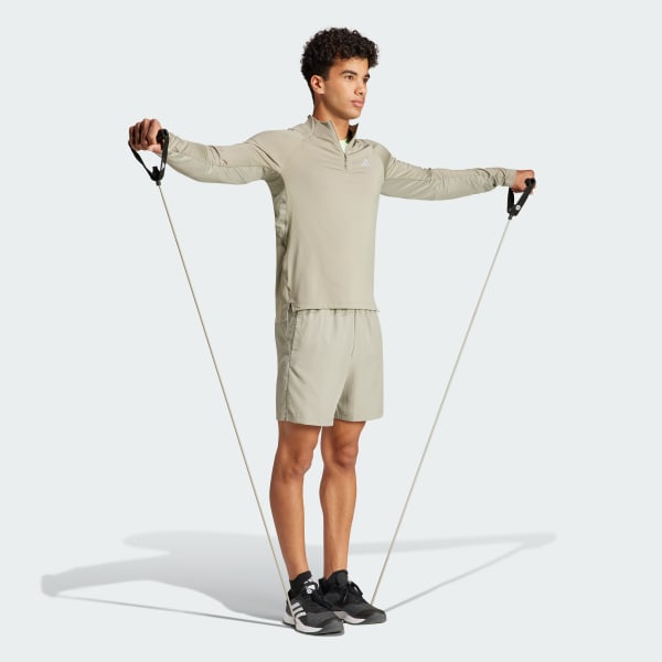 adidas Gym+ Training 1/4-Zip Long Sleeve Tee - Green | Free Shipping ...