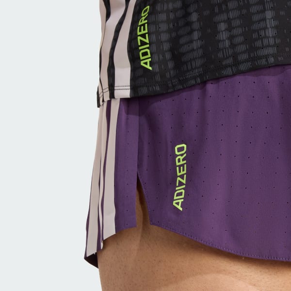 salsationウエア7 adidas Adizero Running Split Shorts - Purple | Free Shipping
