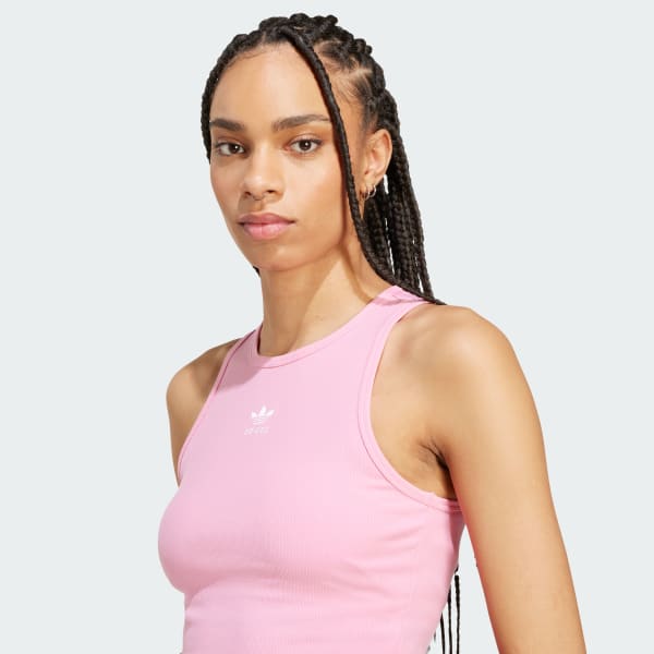 Polera sin Mangas Essentials Acanalada - Rosado adidas | adidas Chile