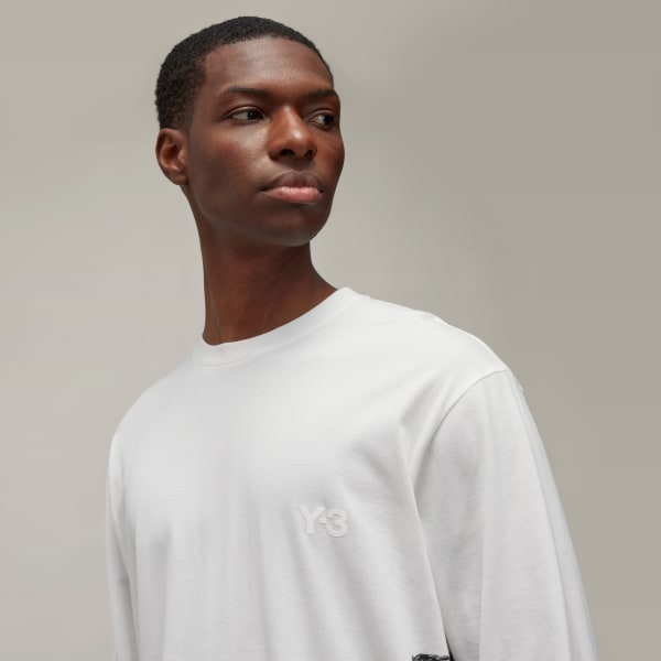 アディダス Y-3 GRAPHIC LONG SLEEVE TEE - ホワイト