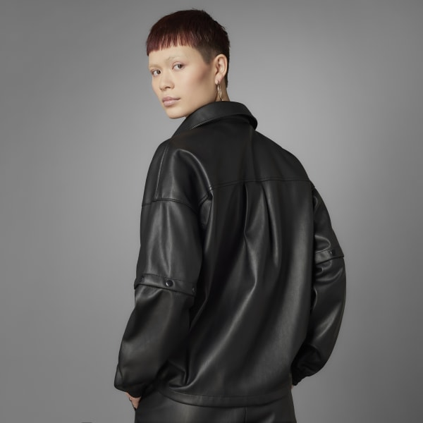 adidas Original Faux Leather Track Jacket - Black | adidas