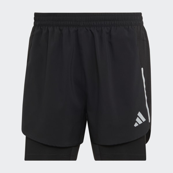 Negro Shorts 2 en 1 Designed for Running