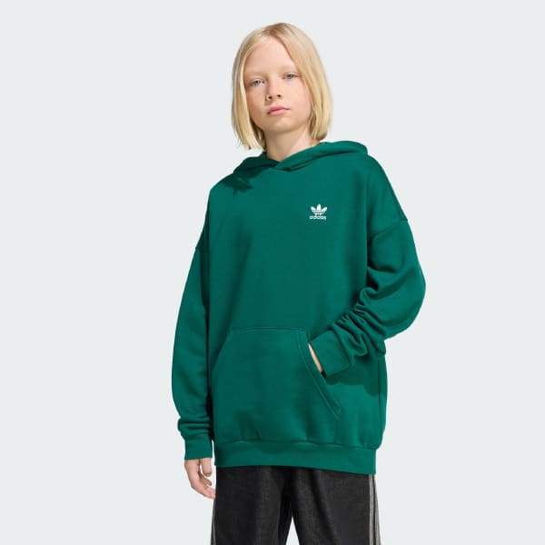 Verde Felpa con cappuccio Loose Fleece