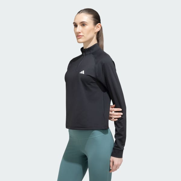 Black Train Essentials 1/4 Zip Track Top