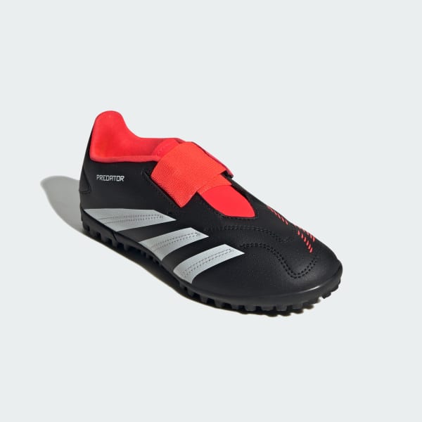 Black Predator Club Hook-and-Loop Turf Football Boots