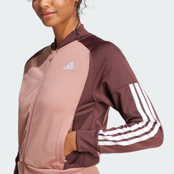 adidas Tricot 3-Stripes Fashion Track Top - Pink | Free