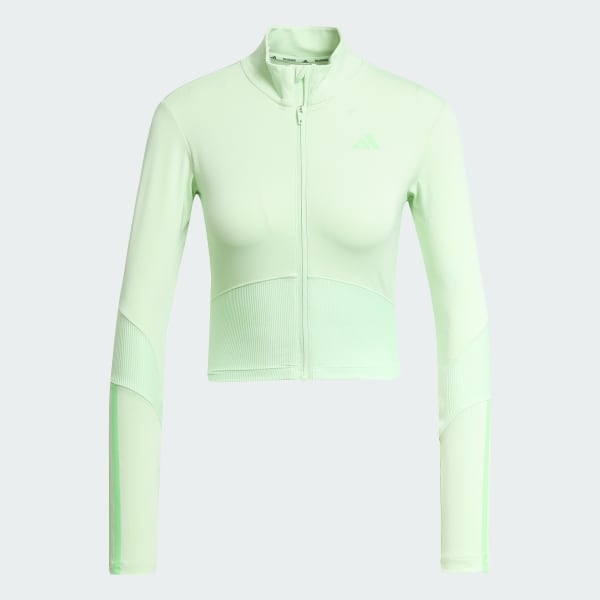 Verde Hyperglam Rib Copertura con zip