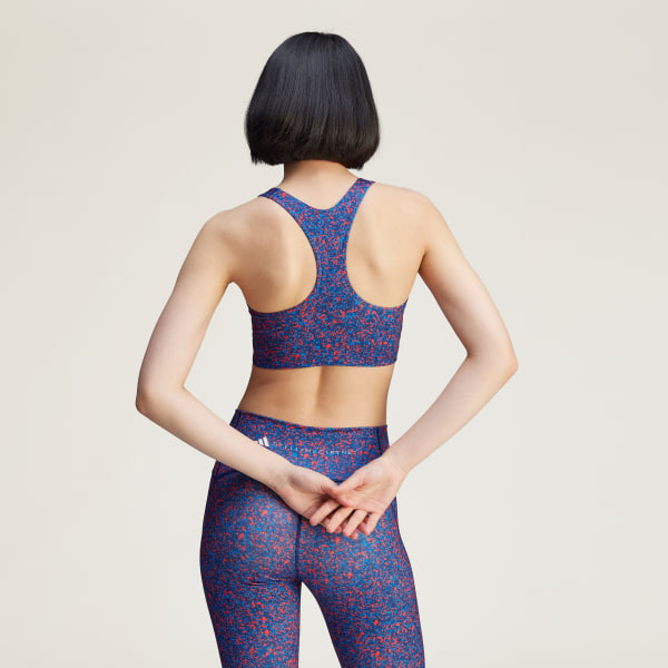 Red adidas by Stella McCartney TruePurpose Power Impact Printed Training Bra Medium Support