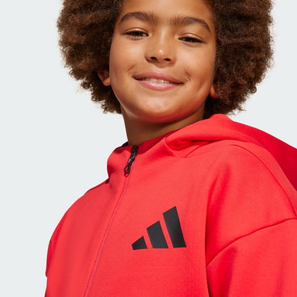 adidas Z.N.E. Full-Zip Hooded Track Jacket Kids - Red | Free