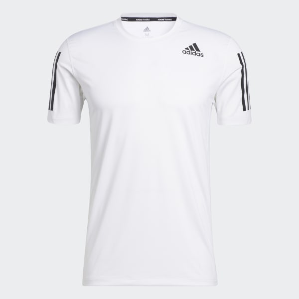 Weiss Techfit 3-Streifen Fitted T-Shirt 24775