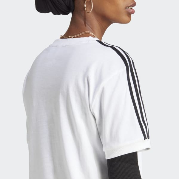 Adidas 3 stripes sales tee womens white