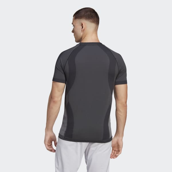 Zwart adidas PRIMEKNIT Yoga Naadloos Trainingsshirt