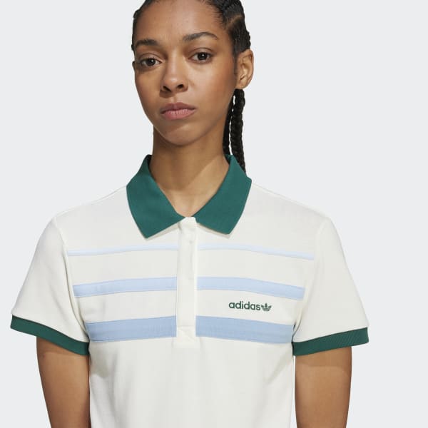 トップス Adidas 80s Polo Shirt Sport Shirt adidas '80s Premium 3-Stripes Archive Mock Mesh Polo Shirt