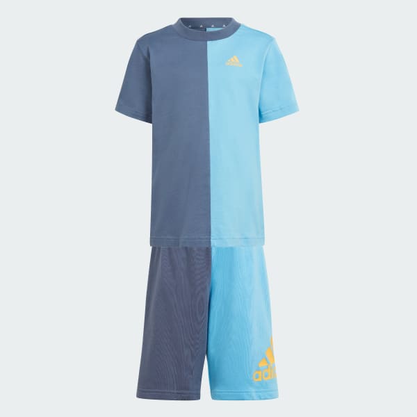 Azul Conjunto de Camiseta Essentials Colorblock Niños