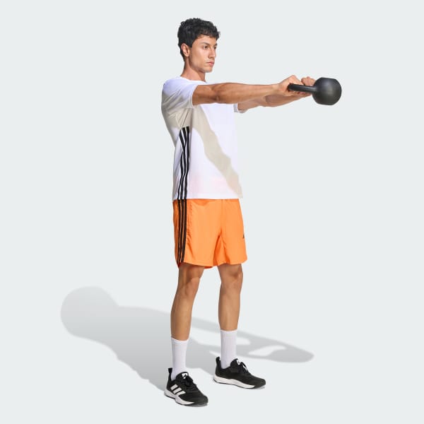 Blanc T-SHIRT 3 BANDES BASE WORKOUT ESSENTIALS