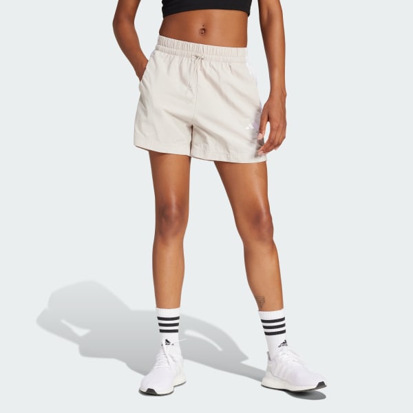 Beige 에센셜 3-스트라이프 라이프스타일 우븐 쇼츠