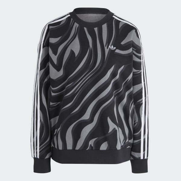 adidas Abstract Allover Animal Print Sweatshirt Black adidas Philippines