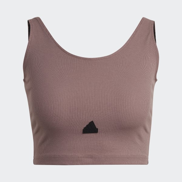 Fioletowy Rib Cropped Top UB015