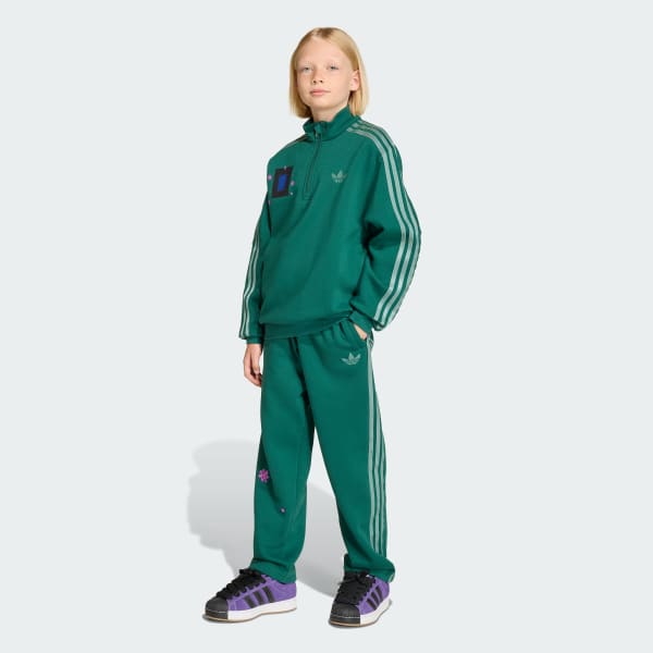 Verde SUDADERA ADIDAS MINECRAFT DE CUELLO REDONDO Y CIERRE CORTO