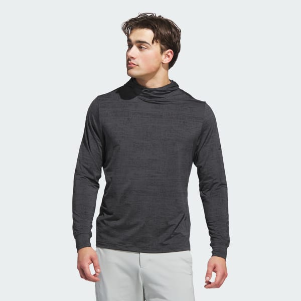 Black Performance Printed Lightweight Hoodie
