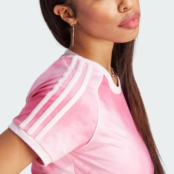 Adidas pink stripes discount