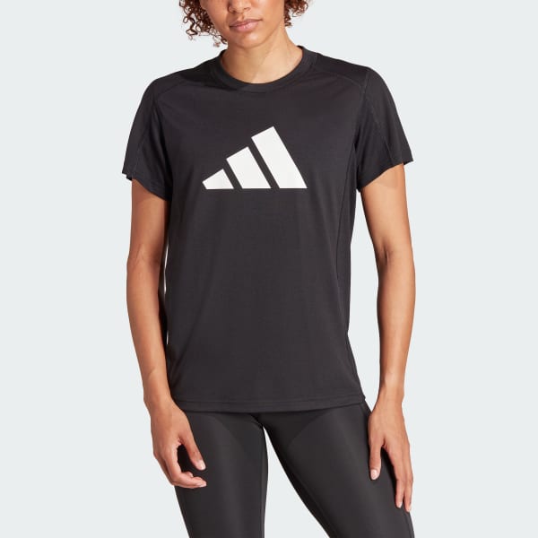 Negro Remera de Entrenamiento Train Essentials Big Performance Logo